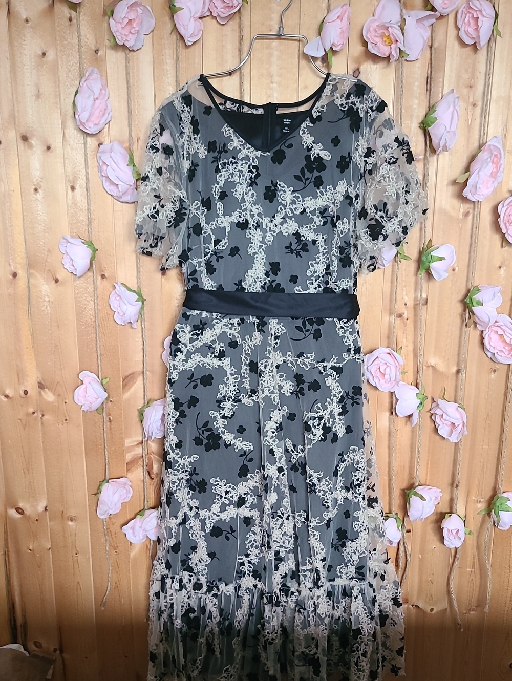 SHEIN Black and Ivory Lace Dress